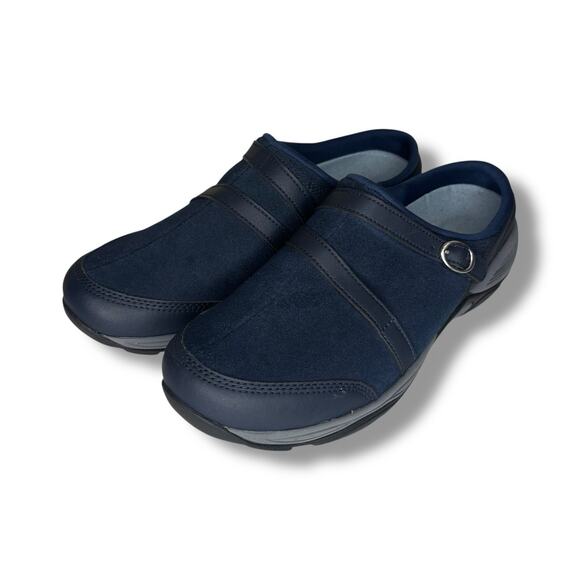 Easy Spirit Women's Size 9 M Seequinox Slip On Clog Loafer Blue Leather Comfort - Picture 1 of 9